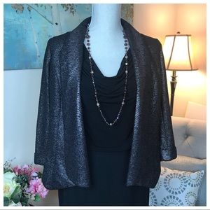 Alberto Makali Metallic Animal Print Blazer Small